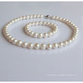 8-9mm casi redonda conjunto de joyas de perlas naturales